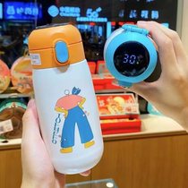 420ML cartoon illustrations childrens intelligent display temperature cute 316 stainless steel creative bounce cup student insulated cup