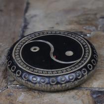 Yale Hall Old Stone Carving Old Stone Ware Turquoi Imitation Ancient made of old pure hand gossip Underwood Stone Drum Tea XI Pendulum piece Chen set