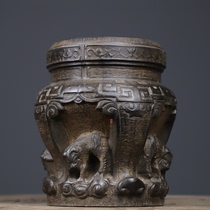 Yavong Tong Ancient Law Process Qingshi Stone Imitation Ancient made of old lions head stone pier Chinese Decorative Clubhouse