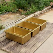 Kitchen brass hand-made sink cabinet wash basin pantry sink brass square table understage wash basin