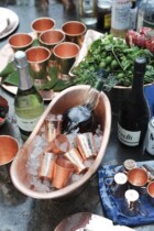 Ice barrel barrels brass handmade kTV Bar Cafe restaurant hotel supplies Golden creative art wine set