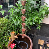 Copper rainwater falling water chain eaves gutter villa garden Japanese Temple canopy sun room copper rain Bell drainage chain
