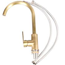 Brushed gold brass bathroom kitchen faucet household rose gold table wash basin all copper hot and cold water mixing valve