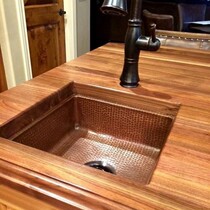 Retro nostalgic copper bar basin sink American retro French idyllic style mid-island bar tea room single trough small bar Basin