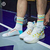 PW sweat brothers anti-Wu second generation socks basketball socks Ice cream color sports socks wear-resistant non-slip towel bottom