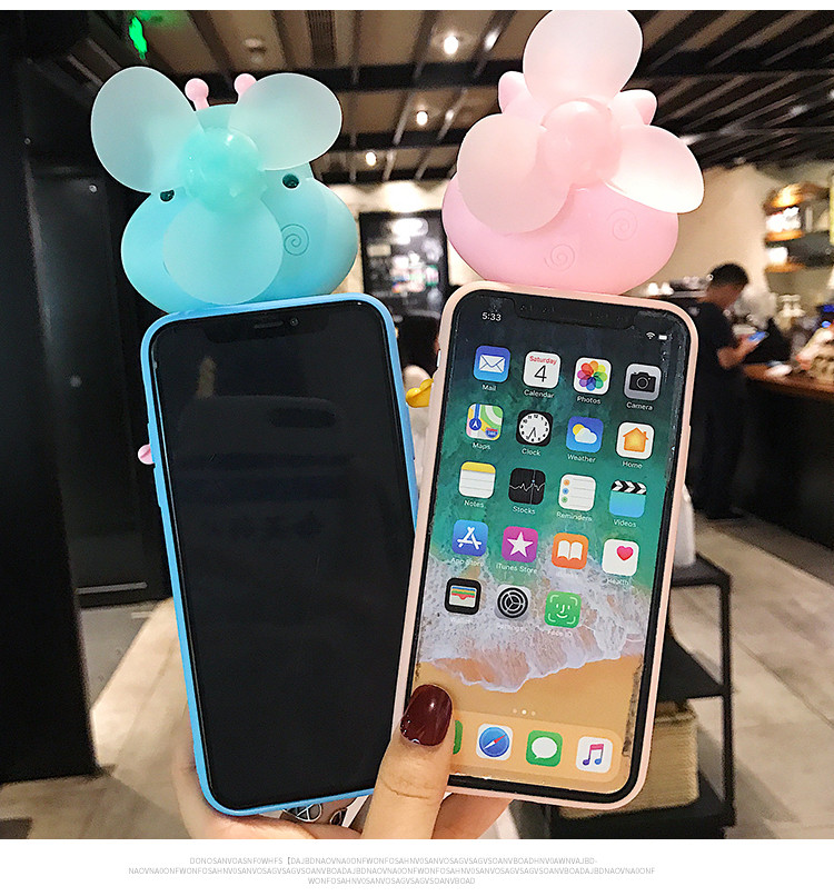 【原创数码】抖音清凉风扇iphonex手机壳苹果7/8plus全包软壳6s女_7折