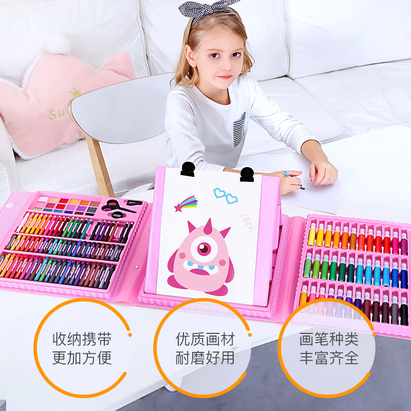 Children's painting easel set painting tools primary school students brush watercolor pen art school supplies birthday gift
