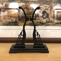 Su embroidery hand embroidered fan base bracket Palace fan group fan frame purple light sandalwood base ornaments abroad high-end gifts