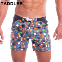 TADDLEE swimming trunks men quick-drying adult flat corner swimming trunks loose hot spring swimsuit boys long swimsuit tide tide