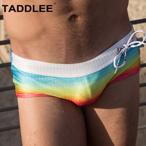 TADDLEE mens swimming trunks triangle low waist sexy quick-drying professional Beach tight stretch swimming trunks mens plus size