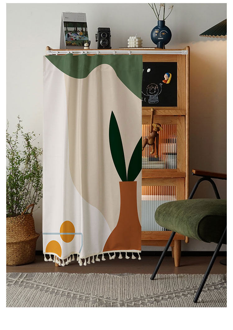 柜子遮挡帘橱柜杂物架遮丑帘自粘滑轨洗衣机防晒柜帘书柜防尘布帘