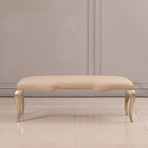 American Tennis Red Light Lavish Solid Wood Bed Tailstool Villa Change of Shoe Bedroom Sofa Stool Simple cloth Art cloakroom Modernity