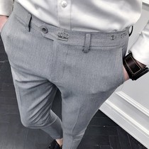 men's qz fashionable autumn winter business formal fleece casual casual pants