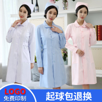 Eight eye nurses in long-sleeved winter clothes female white coat student beauty salon pharmacy work clothes jacket