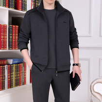 Middle-aged and elderly sports suits mens clothes dad casual clothes middle-aged mens coat spring and autumn three-piece clothes