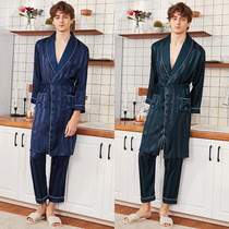 Silk men's long-sleeved trousers home-wear suit manufactureur