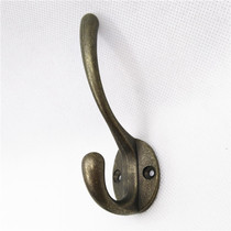 Full solid ancient bronze color hanging clothes hook double crochet hood hook European style bathroom wall hook thickened antique single hook