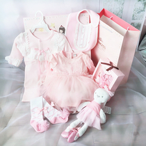 Spring and summer autumn baby girl 100 days old dress dress small dress lace set gift box