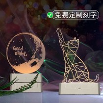 Ins Day Department Creative Korean Wind Girl Heart Little Night Lights 3D Table lamps Students cute Decorative Beds Headlights Birthday Gifts