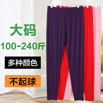 Spring and autumn season modal autumn pants womens thin large size high waist fat mm line pants plus fat plus leggings 200 pounds