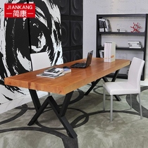 Office desk Simple solid wood desk Industrial style home computer desktop desk Writing desk work computer desk