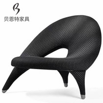 Italy Nordic single FRP shaped postmodern simple leisure creative three-legged sofa Black grid chair