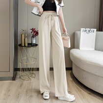 2021 spring and summer new high waist wide leg pants hanging loose slim Joker black suit casual pants tide