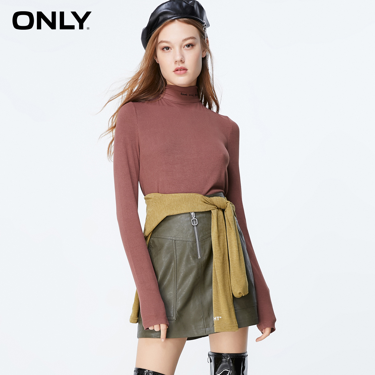 only summer new half-high collar bottoming with long-sleeved thin basic t-shirt female 119302518