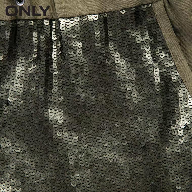 5折ONLY2015夏装新品雪纺亮片弹力系带直筒休闲短裤子E|115215015