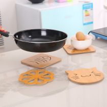 Heat insulation mat casserole mat creative wooden hollow non-slip mat kitchen tableware anti-hot insulation mat cartoon table mat