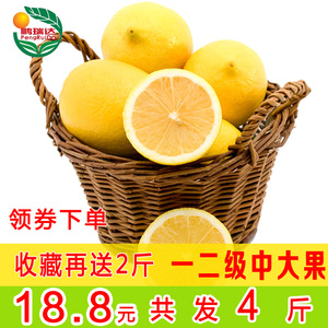 鹏瑞达 四川安岳一二级黄柠檬新鲜采摘孕妇水果当季2斤中大果柠檬