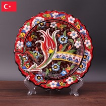 Made in Turkey imported decorations hand-painted ceramic plate hanging plate 18cm Ottoman European handmade plate
