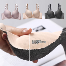 a cup brassiere underwear women's push up retractable breast milk flat chest thick 6cm extra thick 8cm sexy bra set