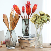 South Africa imported snow lotus coral fruit immortal flower with retro vase soft-packed home decoration posing flower material