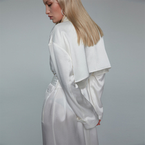 Open KEIGAN imported series heavy Japanese acetic acid luxury satin long trench coat coat womens coat summer and autumn