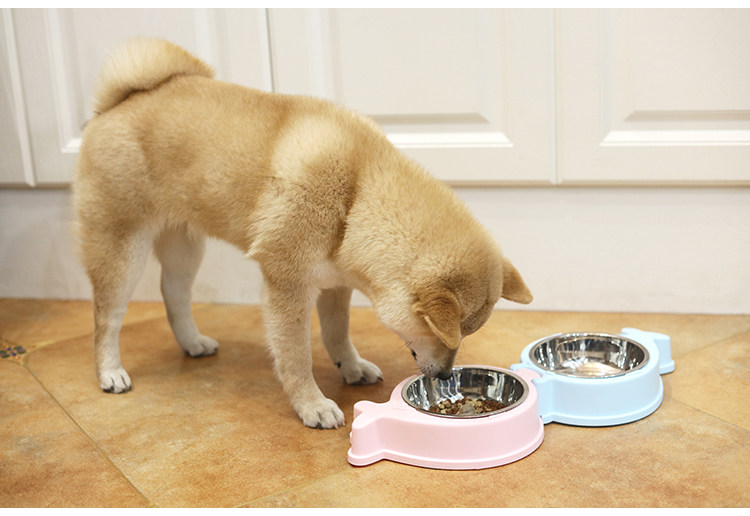 狗狗用品狗盆狗碗猫食盆宠物双碗不锈钢泰迪中小型犬双鱼可分离碗