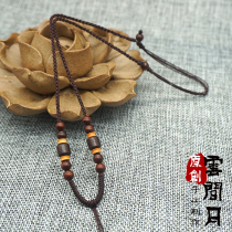 Hand knitting Diamond leaf sandaljade jade rope jade necklace rope rope male and female red rope