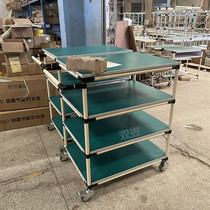 Movable lean tube cart anti-static turnover car adjustable workshop wire rod multi-layer metal material rack manufacturer