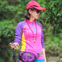 Outdoor womens quick-drying clothes womens long sleeves thin autumn breathable large size running sports top hiking T-shirt