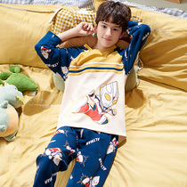 Childrens pajamas spring and autumn cotton boys thin long sleeve children baby suit