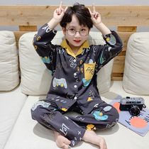Childrens pajamas boys spring and autumn cotton long sleeves thin models for children autumn and winter boys baby home clothing winter set