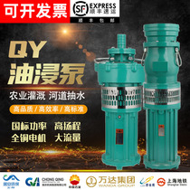 National standard all copper QY oil immersed submersible pump three-phase 380V large flow household agricultural pump irrigation oil immersion pump