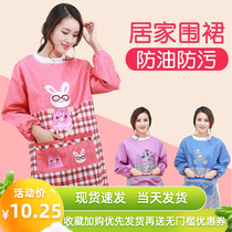 Apron Han Edition Fashion Kitchen Long-sleeved Clothes for Adult Women Mens Waist Workwear to Anti-Oil Pollution