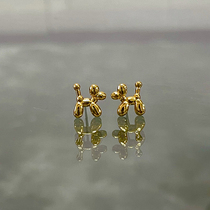 INNOSENSE small 925 sterling silver pin earrings cute golden cartoon stereo dog shape mini earrings