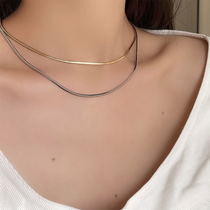INNOSENSE new two-color Square snake bone necklace female light luxury niche simple advanced temperament choker