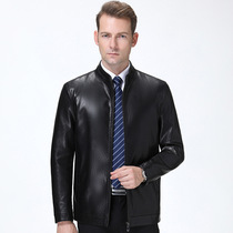 Fall Gats up for overweight mens middle-aged casual leather clothes fats and daddies dads Outer cover Fat Sub Leather Jacket