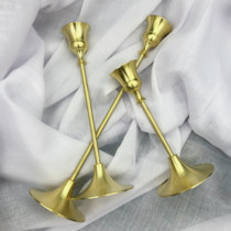 Retro copper candlestick wax table ornaments craft decoration creative romantic wedding candlelight dinner photography props