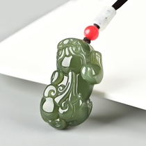 Hetian Jade Lucky Pixiu pendant Male money chain Jade Pichu Female jade Jade Lucky Transporter Ruyi Pixiu pendant