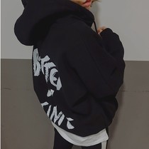 Special spot casual vests South Korea Dongdaemun women's spring and autumn cotton coat letters black loose large size college bf wind