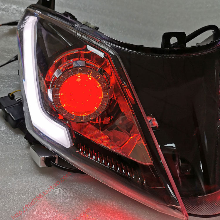 uy125摩托车改装升级 led大灯 双光透镜 鱼眼 恶魔眼 总成配件